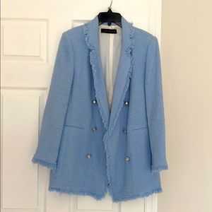 Plaid Tweed Zara double breasted blazer